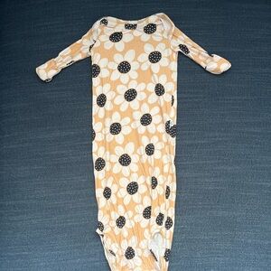 Floral Baby Gown in Tan and Black